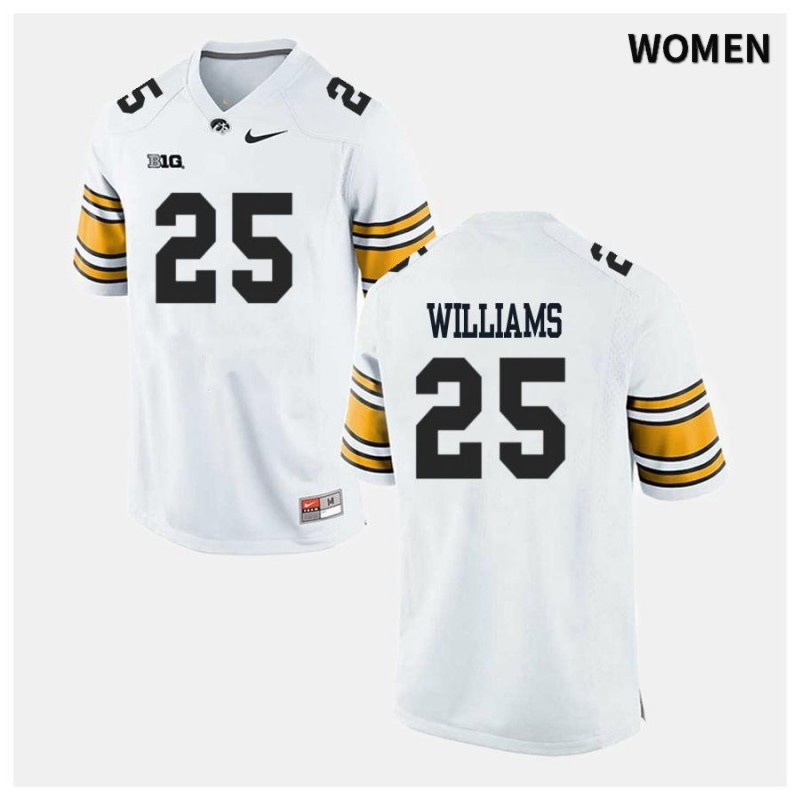 Women's Iowa Hawkeyes NCAA #25 Gavin Williams White Authentic Nike Alumni Stitched College Football Jersey FF34M27RB